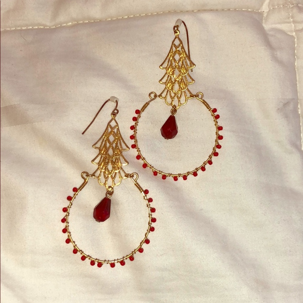 Red Teardrop Earrings